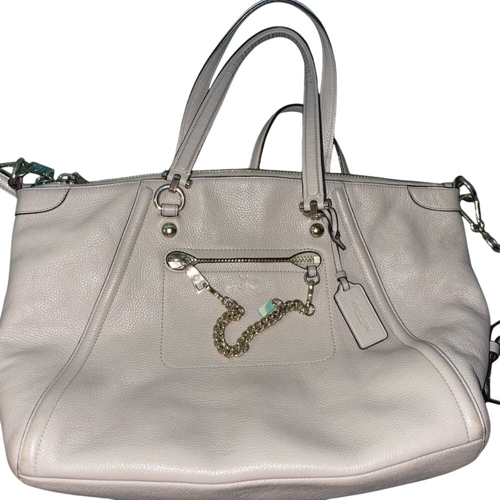 Coach Prairie Chain Satchel EUC Nude Pebble Quiet Luxury Old Money Convertible